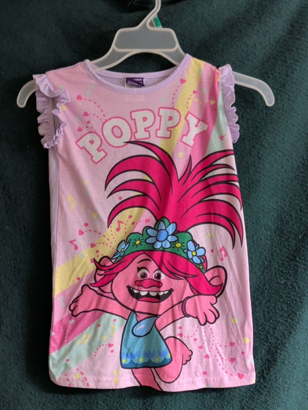 Trolls Pink Poppy Graphic Ruffle Sleeve Pajama Top